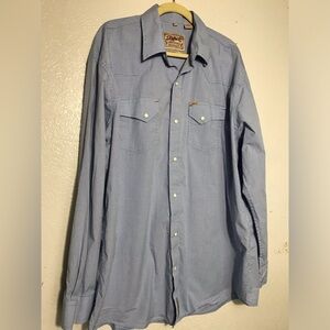 Rafter C Grey Cotton Cowboy Pearl Button Shirt 2XLT